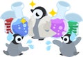 The illustration of pretty penguin babies Royalty Free Stock Photo