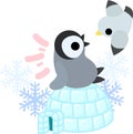 The illustration of pretty penguin baby Royalty Free Stock Photo