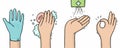 Illustration prevention of virus washing hands sanitizer clean hands