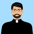 illustration of a priest icon flat design. Cartoon illustration of priest vector icon for web