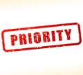 Priority stamp on white background