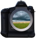 SLR Camera, Landscape Photography, Isolated