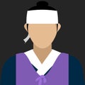 Illustration profile icon, avatar joseon soldier, male