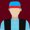 Illustration profile icon, avatar pirate crew, male