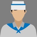 Illustration profile icon, avatar sailor, male Royalty Free Stock Photo