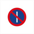 Illustration of a prohibiting road sign for web or mobile design isolated on a white background