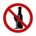 Illustration of prohibits alcohol drink sign on white background