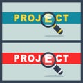 Project word with magnifier concept