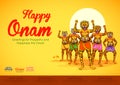 Ccelebration background for Happy Onam festival of South India Kerala