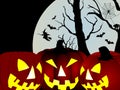 Illustration of pumpkins - dark night Royalty Free Stock Photo