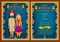 Couple on Indian Wedding invitation template background Royalty Free Stock Photo