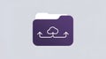 Cloud upload and sync icon illustration AI generated in minimal flat style on white background Royalty Free Stock Photo