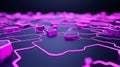 An illustration of a purple high tech circuit board background. Stock image. Royalty Free Stock Photo