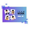 Illustration puzzle team work for element design and information