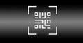 Illustration of qr code with copy space against black background Royalty Free Stock Photo