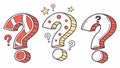 Falling question marks design, cascade of queries and many questions vector design Generative AI
