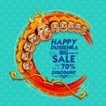 Raavana with ten heads for sale promotion of Navratri Dussehra festival of India poster