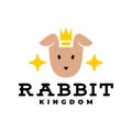 Illustration of a rabbit with a king crown. good for any business related to animal or pet