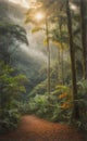 Illustration of rain forest in Costa Rica. Royalty Free Stock Photo