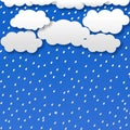 Abstract Gray Clouds and Rain in Blue Background Royalty Free Stock Photo