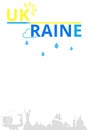 Illustration of rain under the text \