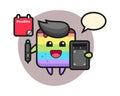 Illustration of rainbow cake mascot as a graphic designer Royalty Free Stock Photo