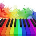 Illustration of rainbow colored piano keys Royalty Free Stock Photo