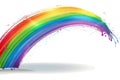 Illustration of rainbow, simple graphic, white background, no shadows, no gradients, no gray lines, no color, graphics. white