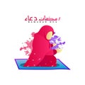 Illustration ramadan prayer islamic woman cartoon design