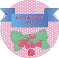 Illustration of raspberry jam stickers