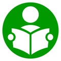 Reading book circle icon