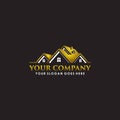 Luxurious Gold Real estate Logo company ilustration Royalty Free Stock Photo