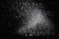 Real falling snow on a black, abstract, backgrounds Royalty Free Stock Photo