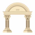 Illustration realistic antique greek corinthian archway