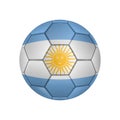 illustration of realistic soccer ball painted in the national flag of Argentina for mobile concept and web apps. Illustration of n Royalty Free Stock Photo