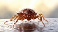 Illustration of a realistic tick isolated. Dangerous beetle parasite mite.