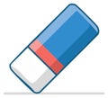 Illustration of a Rectangular Eraser with Blue Casing and Pink Red Band for Removing Pencil Marks Royalty Free Stock Photo