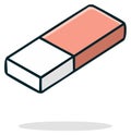 Illustration of a rectangular eraser with pink and white blocks for removing pencil marks Royalty Free Stock Photo