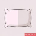 Illustration of a rectangular pillow with a light pink and gray color Royalty Free Stock Photo