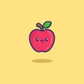 Illustration red apple fruit, the cute illustration used for web, for infographic, icon web or mobile app, presentation icon, etc