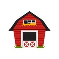 Illustration of a red barn house on a white background Royalty Free Stock Photo