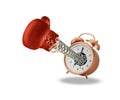 Boxing glove coming out of alarm clock Royalty Free Stock Photo