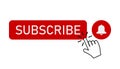 Illustration of red buttons with subscribe button and notification bell Royalty Free Stock Photo
