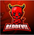 Red devil mascot esport logo design Royalty Free Stock Photo