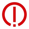 illustration of red exclamation mark in circle. symbol of Hungarian students opposing the current educational system