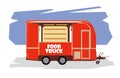 Illustration of food truck rastr