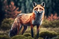 Red fox portrait, digital illustration painting artwork Royalty Free Stock Photo