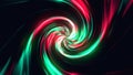 Illustration of red and green spiral abstract blured neon space background Royalty Free Stock Photo