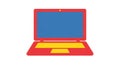 Illustration of red laptop computer technology device screen keyboard design Royalty Free Stock Photo