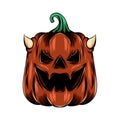 The red monster pumpkin with the little horn for the Halloween inspiration